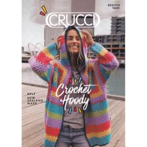 Crochet Hoody Crucci Pattern 1641 for 8 Ply Yarns - Picture 1 of 3