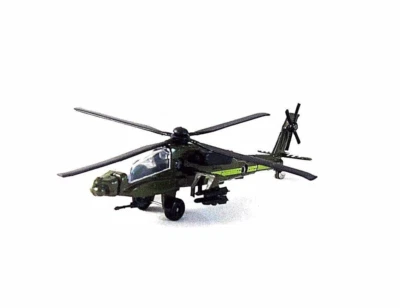 APACHE AH 64A MILITARY, MOTORMAX DIECAST HELICOPTER MODEL, 4.5 INCH - Image 1 of 4