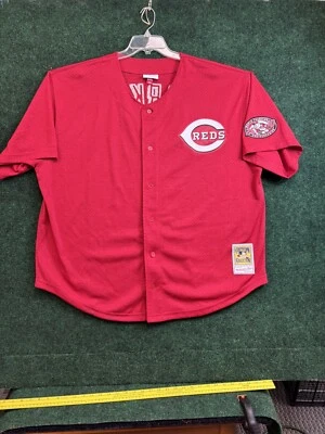 M&N Barry Larkin # 11  Cincinnati Reds Authentic Full Buttons Jersey Size 3XL - Image 1 of 4
