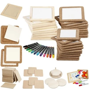 Marcos de corcho de madera de porcelana Trivets kits de pintura rebanadas posavasadas MDF elige - Imagen 1 de 23