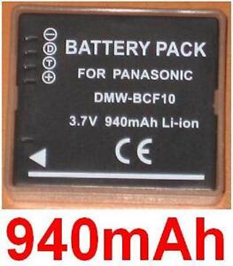 Batterie 940mAh type CGA-S009E BCF10 DMW-BCF10E Pour Panasonic Lumix DMC-FT3