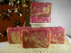 Cranberry Pomegranate Honey Goat Milk Soap, Natural Artisan Homemade Handmade - Picture 1 of 9