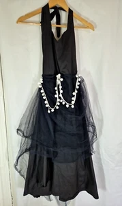 🖤 Handmade Black Tulle Halterneck Dress – Size 6–8 | Sweetheart Neckline | Goth - Picture 1 of 4