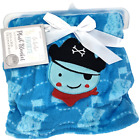 Le Bebe Favorite Plush Pirate Baby Blanket Blue Treasure Map Lovey 30x36 NWT