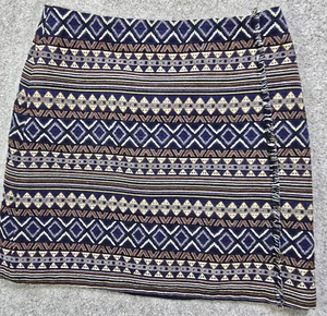 Cato Aztec Southwestern Boho minigonna arazzo foderata corta donna taglia 8 - Foto 1 di 10
