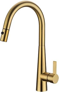 Casa Pull-out Sink Mixer Tap Brushed Gold CASA1017SB-BG - Picture 1 of 2
