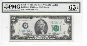 1976 Dallas $2 FRN (KA Block) PMG 65 EPQ Gem Uncirculated - Picture 1 of 24