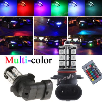 2x 9006 HB4 High Power LED HID Fog Light lamp Bulbs RGB Yellow Ice Blue Green - Image 1 of 4