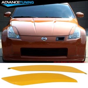 Fits 03-09 Nissan 350Z Headlight Eyelid Eyebrow Cover Painted #E33 Yellow Pearl - Picture 1 of 6