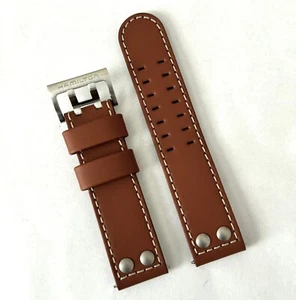 Original Hamilton X-Wind 22mm (Longer Size) Brown Leather Watch Band Strap - Picture 1 of 3