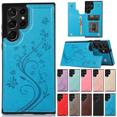 Para Samsung Galaxy S25 S24 S23 S22 S21S10 Cuero Magnético Abatible Tarjeta Billetera Estuche Foto 1 de 4