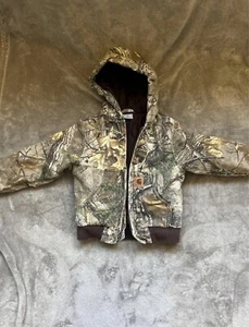 Carhartt Real Tree Camo Quilted Hunting Jacket Coat Hood Youth Boys Size XXS 4/5 - Picture 1 of 4