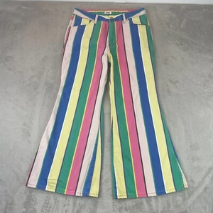 Pantalones de mezclilla Wrangler para mujer 31 (32x29) multicolor a rayas Wanderer 622 tiro alto acampanado - Imagen 1 de 16