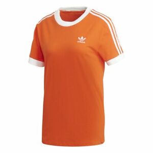 NWT Men’s Adidas 3 Stripes Tee Orange Short Sleeve DH3143 RARE 