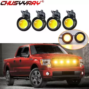4Pcs Universal Raptor Style Amber LED Grille Mark Lights for Truck SUV Ford SVT - Picture 1 of 11