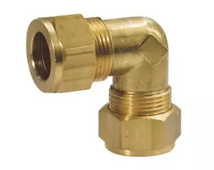 Brass Compression Fitting BSP Elbow Coupling 1/4" 5/16" 3/8" - Picture 1 of 1