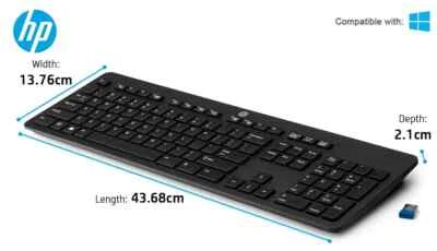 HP Pavilion 600 Wireless Keyboard QWERTY English Layout 4CE98AA - New - Image 1 of 4