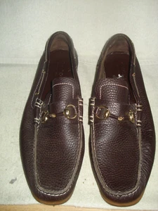 100% AUTH USED MEN GUCCI HORSEBIT BROWN BOAT HORSEBIT MOCCASIN DRIVER US 10 D - Picture 1 of 6