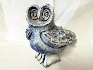 SCULPTURE ZOOMORPHE EN CERAMIQUE " CHOUETTE " signée M  à identifier ? - Photo 1/12