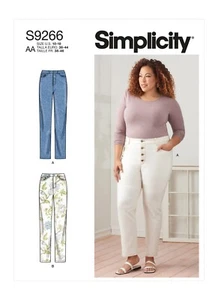 SIMPLICITY 9266 MISSES WOMEN'S VINTAGE JEANS Sewing Pattern Sizes 10-18 20W-28W - Picture 1 of 8