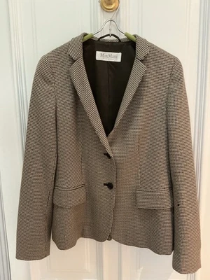 BLAZER TWEED IS "IN" MAX MARA HECHO EN ITALIA TALLA 8 CLÁSICO BEIGE Y NEGRO CONSÍGUELO Foto 1 de 4