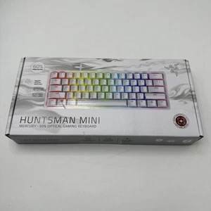 Razer Huntsman Mini (Red Switch) Kompakte 60% Gaming Tastatur. QWERTY US. Weiß - Afbeelding 1 van 5