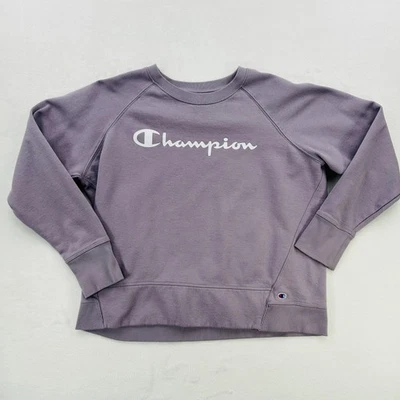 Champion Sweatshirt Womens XL Purple Crewneck Pullover Athletic Logo Spell Out - Image 1 of 4