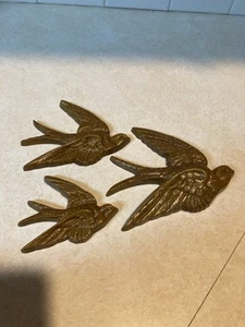 Burwood Birds Swallows Flying Wall Hang Plaques Set of 3 VTG Retro #2650 - Picture 1 of 15