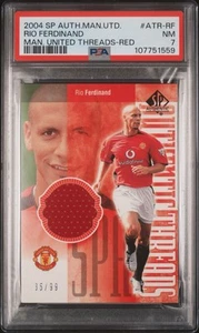 2004 SP Authentic Man U Threads Red Rio Ferdinand Match Worn /99 PSA 9 #ATR-RF - Picture 1 of 2