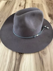 Bailey "Wrangler" Cowboy Hat Size 7 1/4 - 58 Wool Black Hat Vintage - Picture 1 of 7
