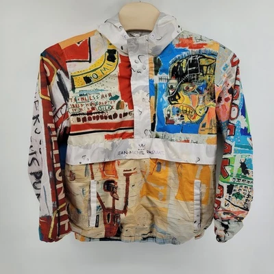 Jean Michel Basquiat Members Only Jacket Size Large Anorak Windbreaker Art Print - Image 1 of 4