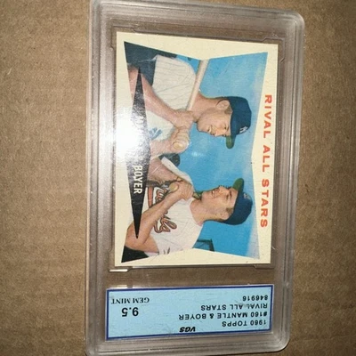 1960 Topps Mickey Mantle #160 Rival All-stars graduado 9,5 gema como nuevo Foto 1 de 4