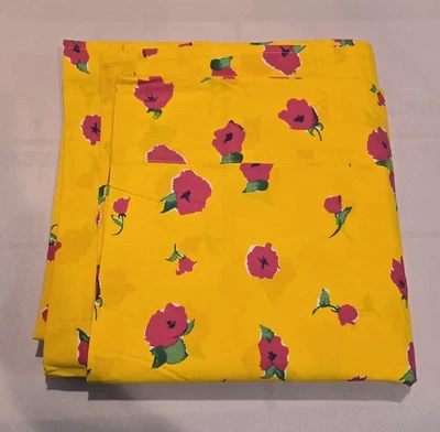 Sábana plana Garnet Hill Queen floral brillante 100 % algodón decoración clásica Foto 1 de 4