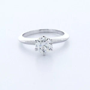 Platinum Solitaire Engagement Ring Classic 1.33 CT Round Lab-Grown Diamond F VS2 - Picture 1 of 5