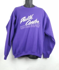 Vintage Faith Center Fellowship Sweatshirt XL Lila Meno Oklahoma * - Bild 1 von 4