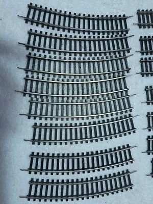 15 PC Piko Train H0 Track Pieces Curved Black - Image 1 of 4
