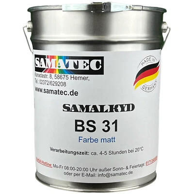 SAMATEC Fassadenfarbe Fassadenbeschichtung Fassadenschutz Farbe 1K Alkydharz matt BS31