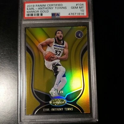 2019-20 Certified Mirror Gold /10 Karl-Anthony Towns #104 PSA 10 POP 1 - Image 1 of 2