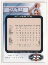 2002-03 Fleer Box Score Debut Basketball Card /2002 Yao Ming #1 Houston Rockets