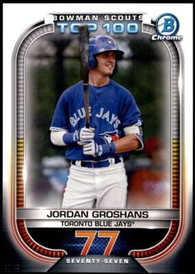 Jordan Groshans 2021 Bowman 5x7 Scout's Top 100 #BTP-77 17/49 Blue Jays - Image 1 of 2
