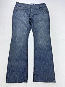 Inc Jeans Men 38 x 34 Copenhagen Bootcut Blue Whiskered Denim Western Distressed - Picture 1 of 12