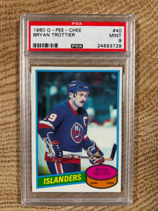 1980-81 O-PEE-CHEE BRYAN TROTTIER CARD #40 GRADED PSA 9 MINT