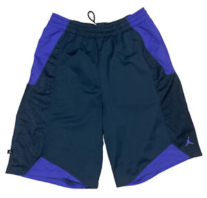 mens JORDAN shorts XL DRI FIT purple and black with pockets