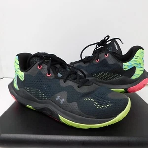 Under Armour Mens 9 Womens 10.5 Spawn 4 Printed Black Quirky Lime 3025345 002 - Picture 1 of 12
