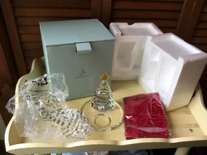 PARTI LITE SPARKLE CRYSTAL VOTIVE CHRISTMAS TREE MIB BOX VELVET RED STORAGE BAG - Picture 1 of 7