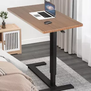 Mobiler Beistelltisch auf Rollen Laptoptisch höhenverstellbar Abstelltisch Holz - Bild 1 von 10