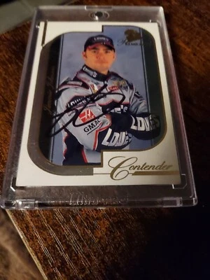 2002 Press Pass Premium Contender Jimmie Johnson #13 NASCAR Racing Autographed  - Image 1 of 4