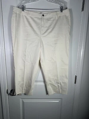 Lauren Ralph Lauren  Stretch Cotton Crop Dress Pants. Cream, Womens Sz 18W NWT - Image 1 of 4