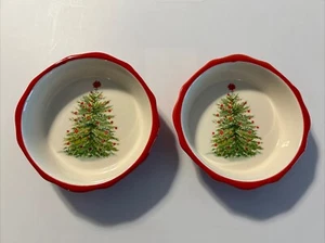 (2) Pioneer Woman Christmas Tree Mini Pie / Quiche / Baking Dish, 5” - Picture 1 of 3