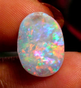 Bright Multi Color Fire Australian Opal, 1.90 Ct, Natural  Gemstone Cabochon - Picture 1 of 7